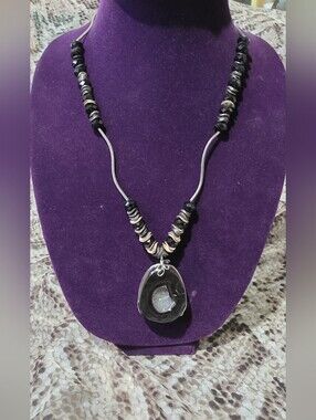 Vintage Silpada Sterling Silver Druzy Geode Pendant Necklace 24" Retired Artisan